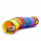 Túnel Colorido Gato Interativo Cachorro Labirinto Dobrável Pet Playground Toca Brinquedos Gatos