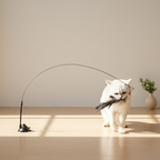 Brinquedo Varinha Gato Passaro Com Ventosa Fixa No Chao