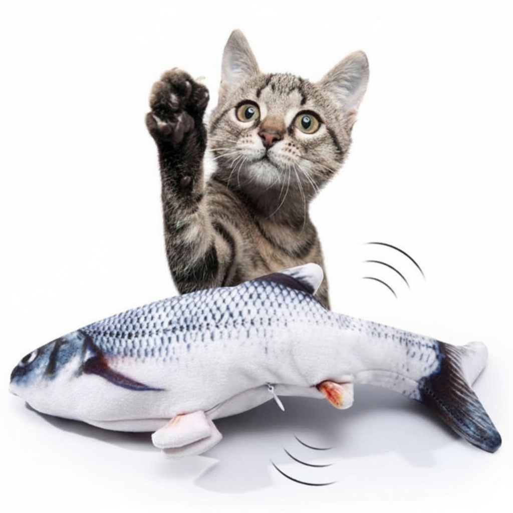 Brinquedo Peixe Elétrico Recarregável para Gato e Pets