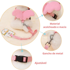 Coleira Peitoral Com Guia e Asas de Anjo Ajustável Para Gatos LR-0304