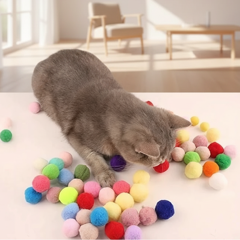 Brinquedo Interativo Para Gatos Arminha de Bolinha Lançador Seguro e Reutilizável