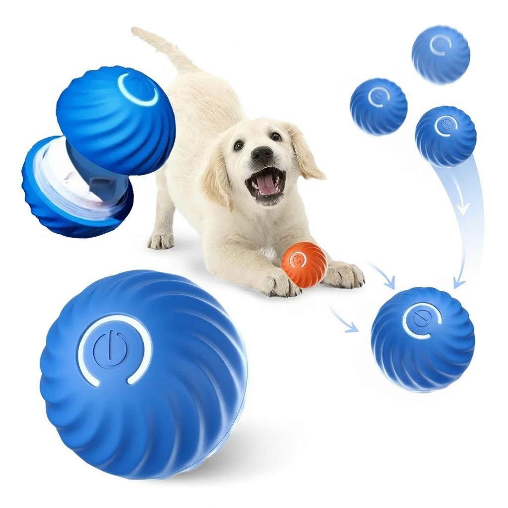 Bolinha Eletrônica Para Cachorro Brincar Movimento Automatico Recarregavel USB
