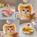 Chapéu De Cachorro Fofo De Tricotar Engraçado Vestido De Gato